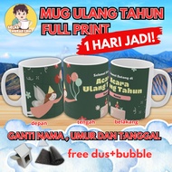 Happy BIRTHDAY / PRINTING CUSTOM HAPPY BIRTHDAY MUG / BIRTHDAY GLASS SOUVENIR / BIRTHDAY GIFT