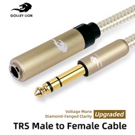 GOLLEY LION TRS สายพ่วง1/4นิ้ว6.35มม. สายหูฟังสเตอริโอตัวผู้-ตัวเมีย