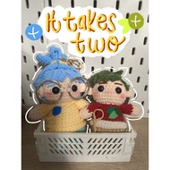 It Takes Two Crochet | It Takes Two Knitted Keychain | Crochet Keychain | @kittyelysian