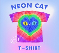 Neon Cat T-shirt เสื้อมัดย้อมน้องแมวสีสะท้อนแสง