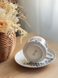 【宮內廳御用達】日本製深川製磁 (有田燒)金彩紅葉 楓葉咖啡杯碟組