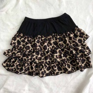 Summer Y2K Spicy Girl Small Size Leopard Print Chiffon Tulle A-Line Cake Skirt High Waist Short Leng
