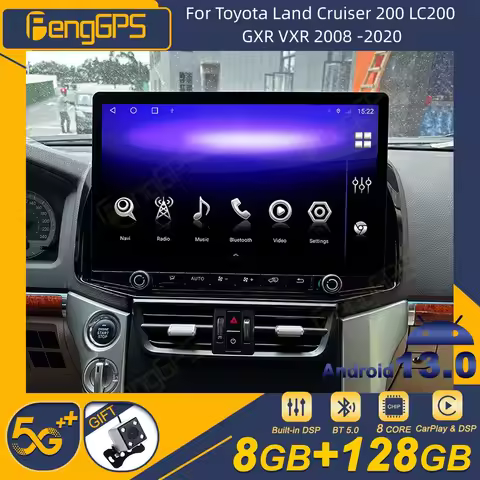 For Toyota Land Cruiser 200 LC200 GXR VXR 2008 -2020 Android Car Radio 2Din Stereo Receiver Autoradi