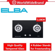ELBA 2 Burner Glass Hob EGH-K8842G(BK) | 2-in-1 Built In &amp; Free Standing | Gas Stove Easy To Clean 5.0KW