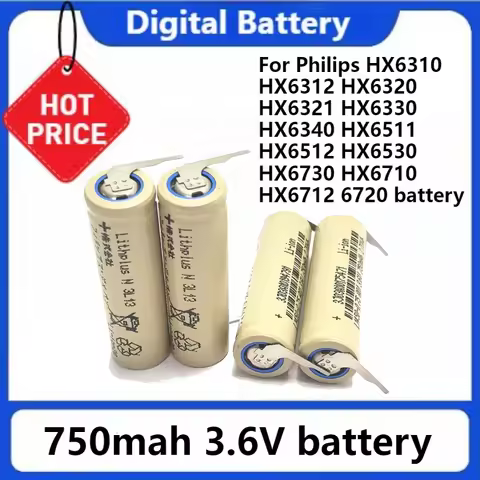 Electric Toothbrush Battery for Philips HX6310 HX6312 HX6320 HX6321 HX6330 HX6340 HX6511 HX6512 HX65