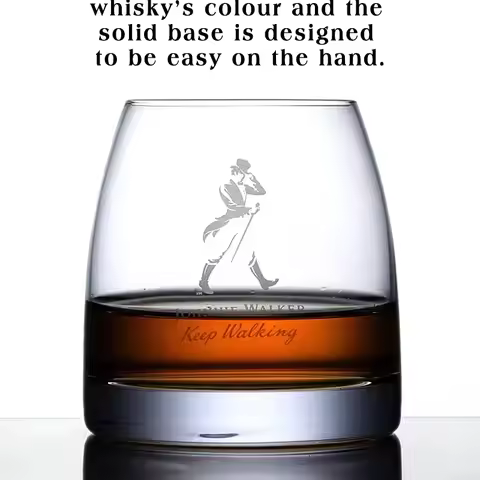 Johnnie Walker Whiskey Glasses 10 OZ Whiskey Glasses, Rocks Glasses for Scotch, Liquor Vodka, Bourbo