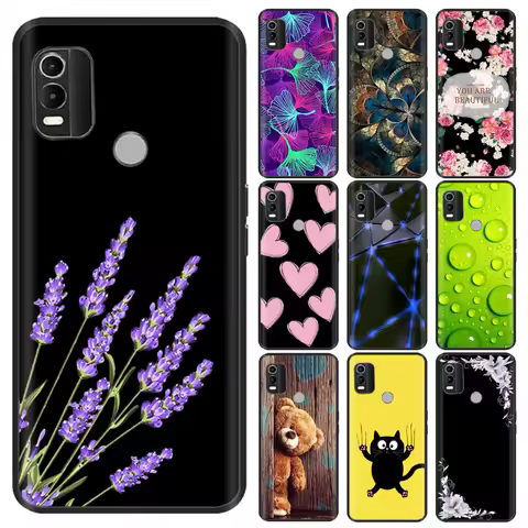 Soft Cover For Nokia C21 C21 Plus Case Luxury Painted Black Silicone Phone Back Cases for NOKIA G21 