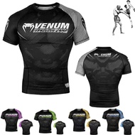 MMA Men Breathable Compression Boxing Jersey Muay Thai Outfit Sweatshirt Wrestling Skinny Quick-dryi