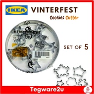IKEA VINTERFEST Baking Cookies Pastry Cutters with Tin Assorted Shapes (5-pieces) Acuan Biskut Pastr