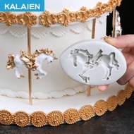 KALAIEN Carousel Horse Silicone Cake Fondant Moulds Sugar Craft Cupcake Gum Paste Decorating Mould