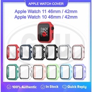 Apple Watch Series 11 46mm 42mm / Apple Watch Series 10 46mm 42mm Sarung Full Built‑in Tempered Glas