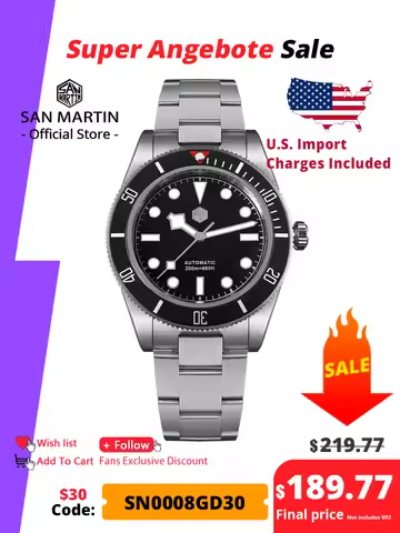 San Martin Upgraded BB58 40mm Retro Luxury Men Diver Watch NH35 Automatic Mechanical Sapphire 200m W