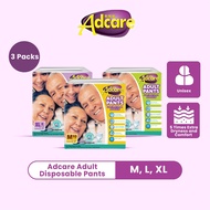 Adcare Adult Disposable Pants Lampin Dewasa Adult Diaper - Size M/L/XL (3 Pack)