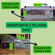 SIDEWALL PVC TRANSPARENT SAIZ 20ft X 8ft DAN 20ft X 6ft / KAIN TEPI DINDING UNTUK KHEMAH SAIZ 20X20