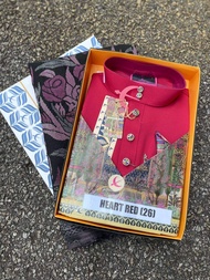 ELRAH EXCLUSIVE BAJU MELAYU 2025 SENNA TONA MERAH MAROON ORANGE BRICK Slim Fit