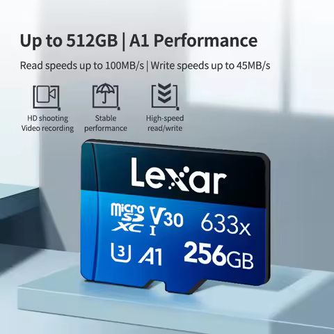Original Lexar 633x Micro SD Card Storage TF Card for Dashcam Tablet Phone A1 V30 64GB 128GB 256GB 5