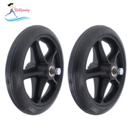 [whweight] 2 PCS Wheelchair Caster Wheel - Solid Tires Front Wheel for Wheelchairs - 7 inch 5/16 Bearing - Anti-wear &amp; Non-slip /Black