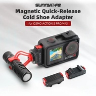 Sunnylife Magnetic Cold Shoe Mouth DJI Osmo Action 5 Pro/4/3 Quick Release Fill Light Microphone Exp