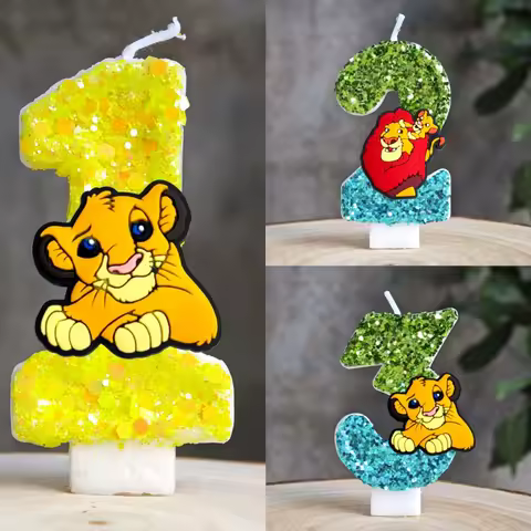 Lion King Simba Candle Number 0-9 Birthday Cake Decorations Hakuna Matata Theme Party Baby Shower Gi