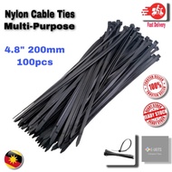 Nylon Cable Ties 100pcs 4.8” 200mm/4.8x250mm/7.2x250mm/7.4x350mm/4x150mm