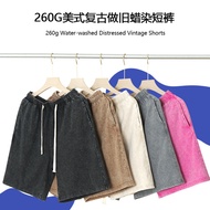 Affordable 2026 Cross-Border 260g Heavy Washed Distressed Retro Fried Snowflake Five Points Men Wome