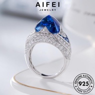 AIFEI JEWELRY Perempuan Korean Original Adjustable Sapphire 純銀戒指 Ring For Accessories Cincin Women Perak 925 Silver Sterling Vintage R2104
