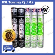𝙒𝙄𝙍𝘼𝙎𝙋𝙊𝙍𝙏𝙎 RSL X5 / G2 Tourney Badminton Shuttlecocks (1 dozen)【READY STOCK】