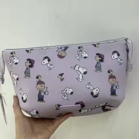 Snoopy Cosmetic Bag Cute Cartoon Snoopy Printed Large Capacity Storage Pouch Makeup & Toiletry Organ