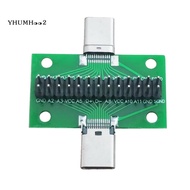 Male To Female Type C Test PCB Board Universal Board with USB 3.1 Port 20.6X36.2MM Test Board with Pins