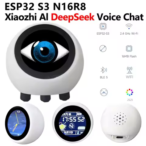 DeepSeek XiaoZhi AI Voice Chat Robot ESP32-S3 1.28 inch LCD N16R8 Development Board Clock Desktop Or