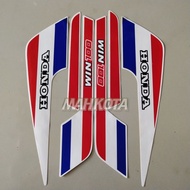 MERAH Motorcycle Striping Stickers List HONDA win 100 91 1991 red and white full set standard qualit