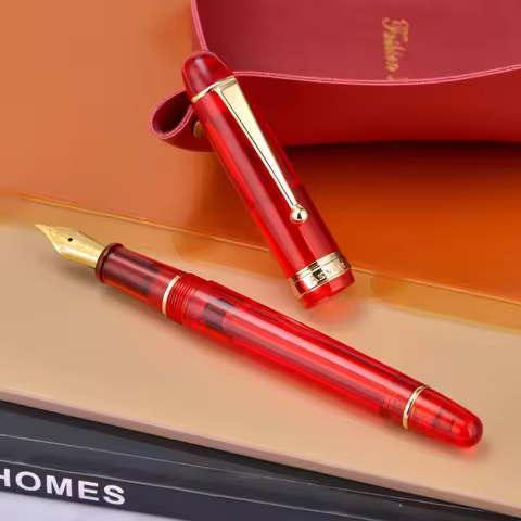 Asvine V126 Vacuum Filling Fountain Pen Matte Black Titanium EF/F/M Nib Acrylic Writing Christmas Gi