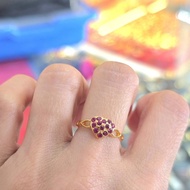 ️ Red Gem Ring Cute Heart Design Sweet And Gentle ️Red Gold Weight 1.77 Grams Number 49