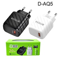 DAP D-AQ5/D-AT4 CHARGER (1 BOX CONTAINS 20 PCS) 1 USB PORT QUICK CHARGING