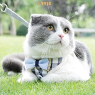 TYJC Cat Harness Set, Air Permeable Fabric Vest Shaped Cut Cat Walking Vest, Lightweight Build Escap