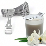 3/8/15/20pcs Metal Candle Wick Positioning Device, Three-Hole Wick Holder Silver Stainless Steel Can