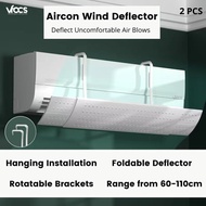 【2pcs】Aircon Wind Deflector Adjustable Wall-Mounted Air Conditioner Wind Shield Cover