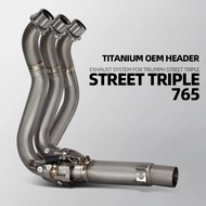 Motorcycle Exhaust Manifold Compatible OE Muffler Titanium Escape Pipe For Triumph Street Triple 765