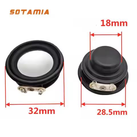 SOTAMIA 2Pcs 32MM Mini Audio Speaker 4 Ohm 3W Full Frequency Home Theater Hifi Stereo Bluetooth Spea