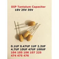 5PCS Tantalum Capacitor 225 106 476 107 105 475 104 474 DIP 16V 25V 35V 0.1UF 0.47UF 1UF 2.2UF 4.7UF