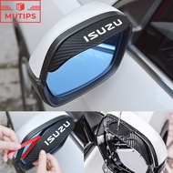 ISUZU 2Pcs/Set Car Carbon Fiber Side Rear View Mirror Rain Eyebrow Stickers Rainproof Cover For Pant