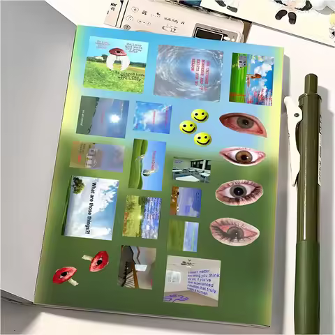 New! 8/16 Sheets DIY Decoration Y2k Gen Z Electronic Memories Style Retro Dreamcore Collages Journal
