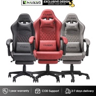 MUSSO Shark Series Ergonomic Gaming Chair With Footrest, PU Leather Adjustable Swivel Office Chair With Headrest And Lumbar Support