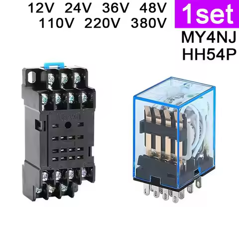 1 Set MY4NJ MY4N-J MY4NJ-GS HH54P Plug-in Relay PYF14A 12v 24v 36v 48v 110v 220v DC/AC 5A Sier Conta