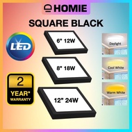 LED Surface Downlight 12W 18W 24W Black White / Lampu downlight siling plaster Home Lighting Mounted