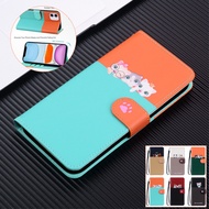 Flip Leather Case For Samsung Note 9 Plus 20 Ultra A51 A71 A32 A52 A52S Cute Animal Shells Fashion Cover Card Slot Hand Strap Holder