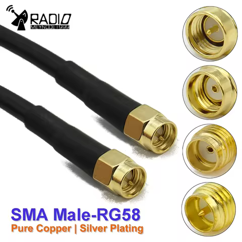 RG58 SMA to SMA Cable Male to Male extension jumper Pigtail male Adapter Cable my SMA Antenna cable 
