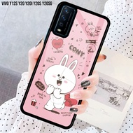 Case Vivo Y12s / Vivo Y20 / Vivo Y20i / Vivo Y20s / Vivo Y20sg Soft Case Hard Case Glass Kaca Fashion Cartoon Karakter L1ne Lucu Imut Keren [ Beli Case ] Pelindung HP  Cassing Handphone - Bisa Bayar Ditempat ( COD )