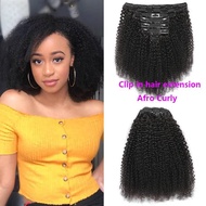 100% Human Hair Extension Afro Kinky curly Clip In Human Hair Extension 8pcs/Set Fashion Type For Ma