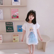 Girl Dress Cute Frozen Elsa Anna Princess Dress Short sleeve Soft Mesh(for 1-8 Years)